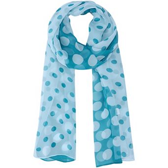 Women's Polka Dots Vintage Scarf, Sunscreen Lightweight Silky Neckerchief Head Wrap
