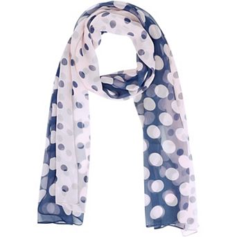 Women's Polka Dots Vintage Scarf, Sunscreen Lightweight Silky Neckerchief Head Wrap
