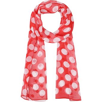 Women's Polka Dots Vintage Scarf, Sunscreen Lightweight Silky Neckerchief Head Wrap