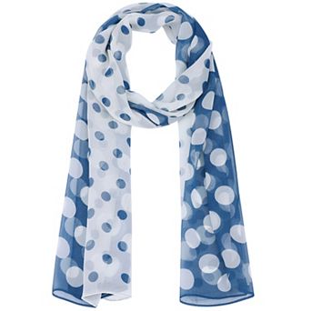 Women's Polka Dots Vintage Scarf, Sunscreen Lightweight Silky Neckerchief Head Wrap