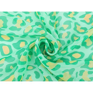 Women's Leopard Print Vintage Scarf, Lightweight Silky Sunscreen Neckerchief Wrap Bandanas