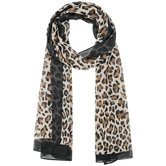 Women's Leopard Print Vintage Scarf, Lightweight Silky Sunscreen Neckerchief Wrap Bandanas