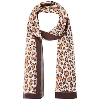 Women's Leopard Print Vintage Scarf, Lightweight Silky Sunscreen Neckerchief Wrap Bandanas