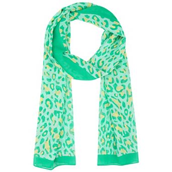 Women's Leopard Print Vintage Scarf, Lightweight Silky Sunscreen Neckerchief Wrap Bandanas