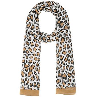 Women's Leopard Print Vintage Scarf, Lightweight Silky Sunscreen Neckerchief Wrap Bandanas