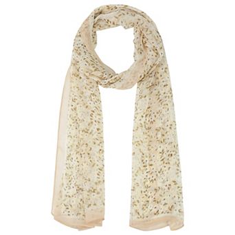 Women's Gypsophila Floral Scarf, Retro Lightweight Silky Sunscreen Head Wrap Neck Scarves