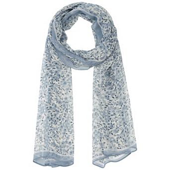 Women's Gypsophila Floral Scarf, Retro Lightweight Silky Sunscreen Head Wrap Neck Scarves