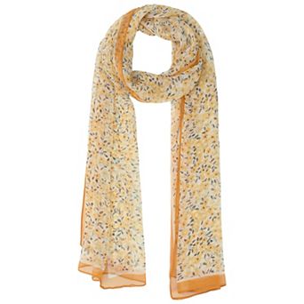 Women's Gypsophila Floral Scarf, Retro Lightweight Silky Sunscreen Head Wrap Neck Scarves