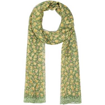 Women's Floral Vintage Scarf, Retro Silky Lightweight Sunscreen Neckerchief Head Wrap Scarves