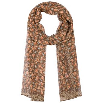Women's Floral Vintage Scarf, Retro Silky Lightweight Sunscreen Neckerchief Head Wrap Scarves