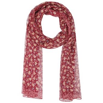 Women's Floral Vintage Scarf, Retro Silky Lightweight Sunscreen Neckerchief Head Wrap Scarves