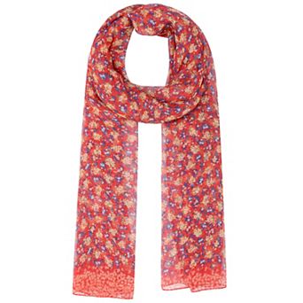 Women's Floral Vintage Scarf, Retro Silky Lightweight Sunscreen Neckerchief Head Wrap Scarves