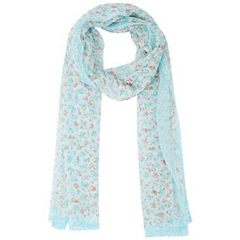 Women's Floral Vintage Scarf, Retro Silky Lightweight Sunscreen Neckerchief Head Wrap Scarves