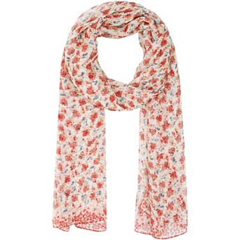 Women's Floral Vintage Scarf, Retro Silky Lightweight Sunscreen Neckerchief Head Wrap Scarves
