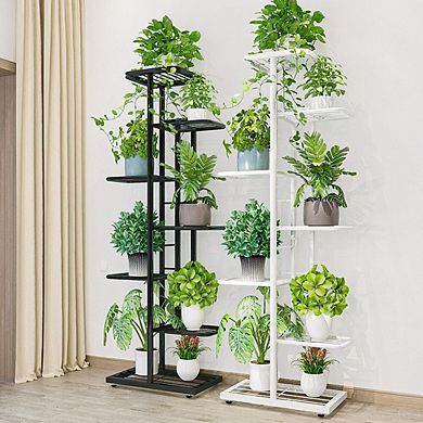 7 Tier Plant Stand Indoor Outdoor Corner Shelf for 8 Pots Multiple Flower Pot Holder Display Rack