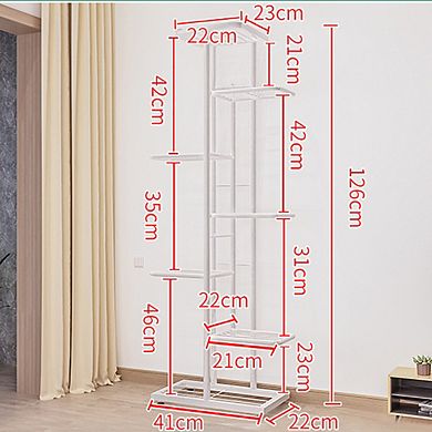 7 Tier Plant Stand Indoor Outdoor Corner Shelf for 8 Pots Multiple Flower Pot Holder Display Rack