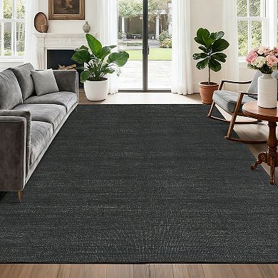 FairOnly Plain Texture Area Rug for Bedroom Non Slip Ultra Thin Machine Washable Mat for Laundry