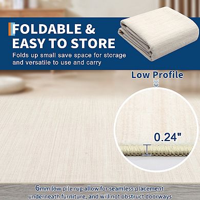 FairOnly Modern Solid Color Area Rug Low Pile Washable Non Slip Rug for Living Room Bedroom Kitchen