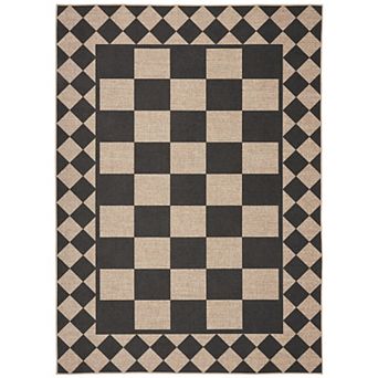 FairOnly Modern Geometric Area Rug for Living Room Retro Checker Print Washable Rug for Hallway