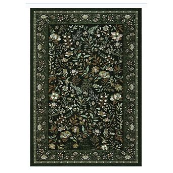FairOnly Retro Floral Print Area Rug Machine Washable Non Slip Carpet Rug for Living Room Kitchen