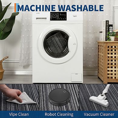 FairOnly Geometric Area Rug Machine Washable Non Slip Ultra Thin Striped Rug for Bedroom Kitchen