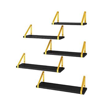 Black Gold Room Decor Floating Shelves