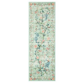 FairOnly Pastoral Machine Washable Area Rug Soft Non Slip Low Pile Floor Rug for Bedroom Living Room