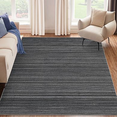 FairOnly Geometric Area Rug Machine Washable Non Slip Ultra Thin Striped Rug for Bedroom Kitchen