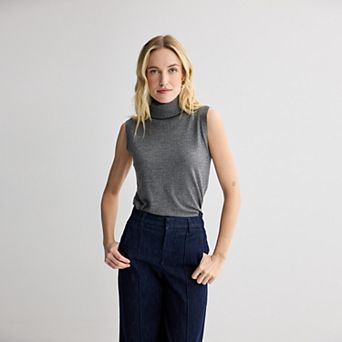Women's Nine West Sleeveless Turtleneck Sweater