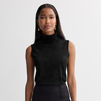 Women's Nine West Sleeveless Turtleneck Sweater