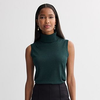 Women's Nine West Sleeveless Turtleneck Sweater