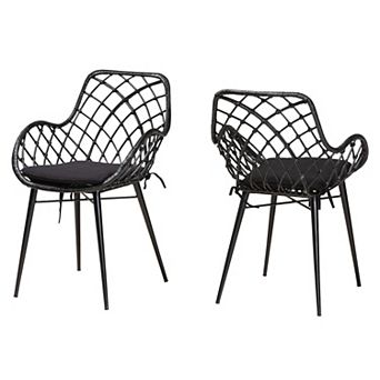 bali & pari 2 pc Set Ballerina Rattan Dining Chairs