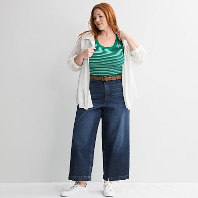 Plus Size Sonoma Goods For Life® High Rise Trouser Ankle Jeans