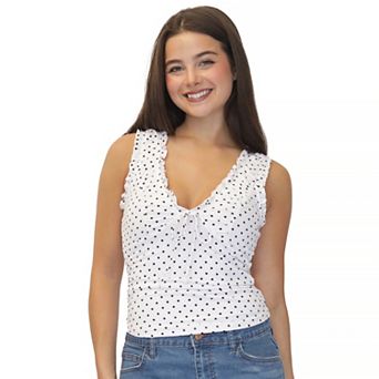 Juniors' madden girl Ruched Tie Front Tank Top