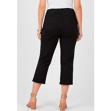 Catherines Women's Plus Size Petite Right Fit Curvy Jean Capri