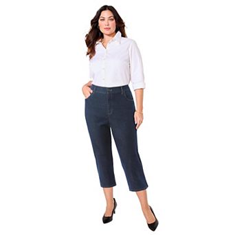 Catherines Women's Plus Size Right Fit Curvy Jean Capri