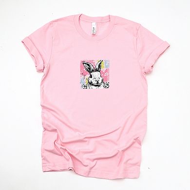 Bunny Square Distressed - Women's Short Sleeve Graphic T-Shirt