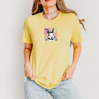 Bunny Square Distressed - Women's Short Sleeve Graphic T-Shirt