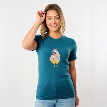 Sunglasses Chick Paint Print - Women's Short Sleeve Graphic T-Shirt