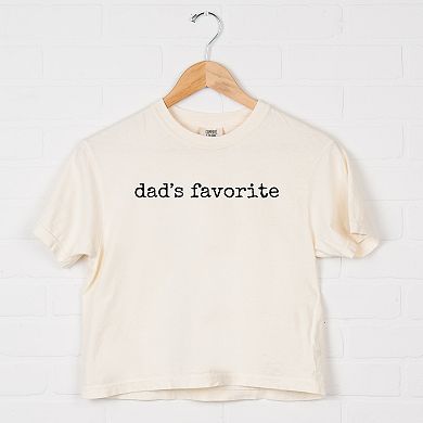 Dad's Favorite Typewriter - Women's Boxy Crop Top Graphic T-Shirt