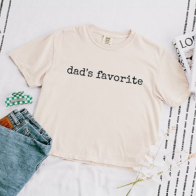 Dad's Favorite Typewriter - Women's Boxy Crop Top Graphic T-Shirt