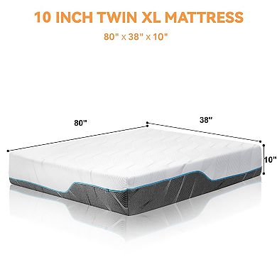 10 in Dual-Sided Reversible Memory Foam Mattress,Medium Firm,Washable Removable Cover