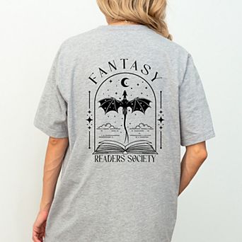 Fantasy Readers Society Front And Back Design - Women's Short Sleeve Graphic T-Shirt