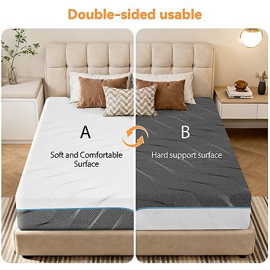 14 in Dual-Sided Reversible Memory Foam Mattress,Medium Firm,Washable Removable Cover