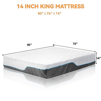 14 in Dual-Sided Reversible Memory Foam Mattress,Medium Firm,Washable Removable Cover