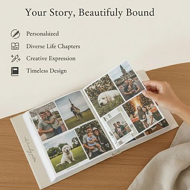 Linen Photo Album with 400 Pockets Horizontal and Vertical for Vacation