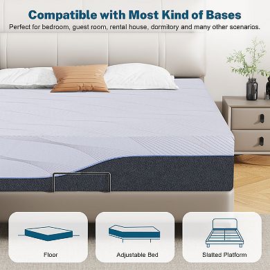 12 in Mattress, Medium-Firm All-Coated Fabric, 4-Layer Cotton, Removable Washable Cover