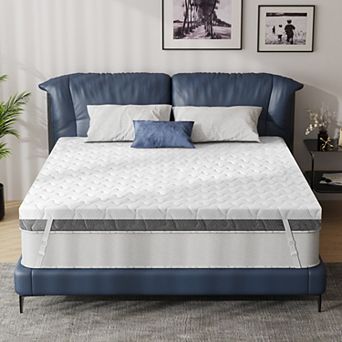 4 in Mattress Topper,High Density with Removable & Washable Cover