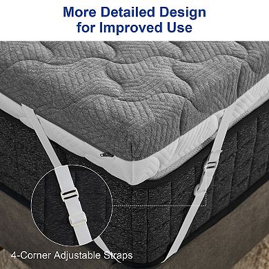 4 in Mattress Topper,High Density with Removable & Washable Cover