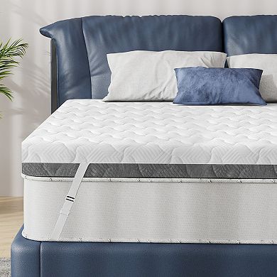 4 in Mattress Topper,High Density with Removable & Washable Cover